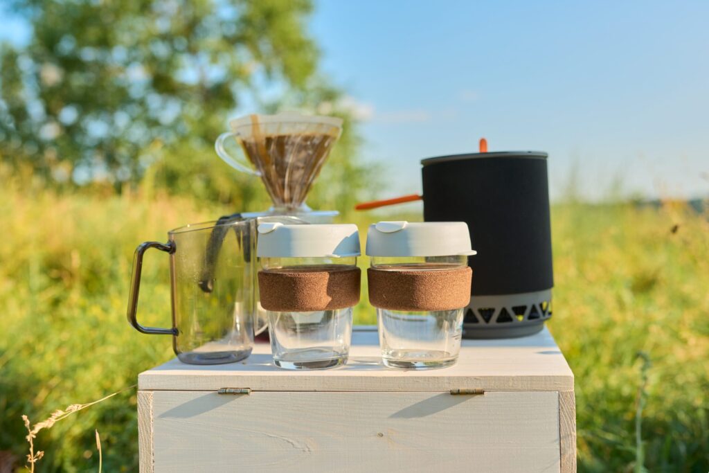 coffee supplies outdoors