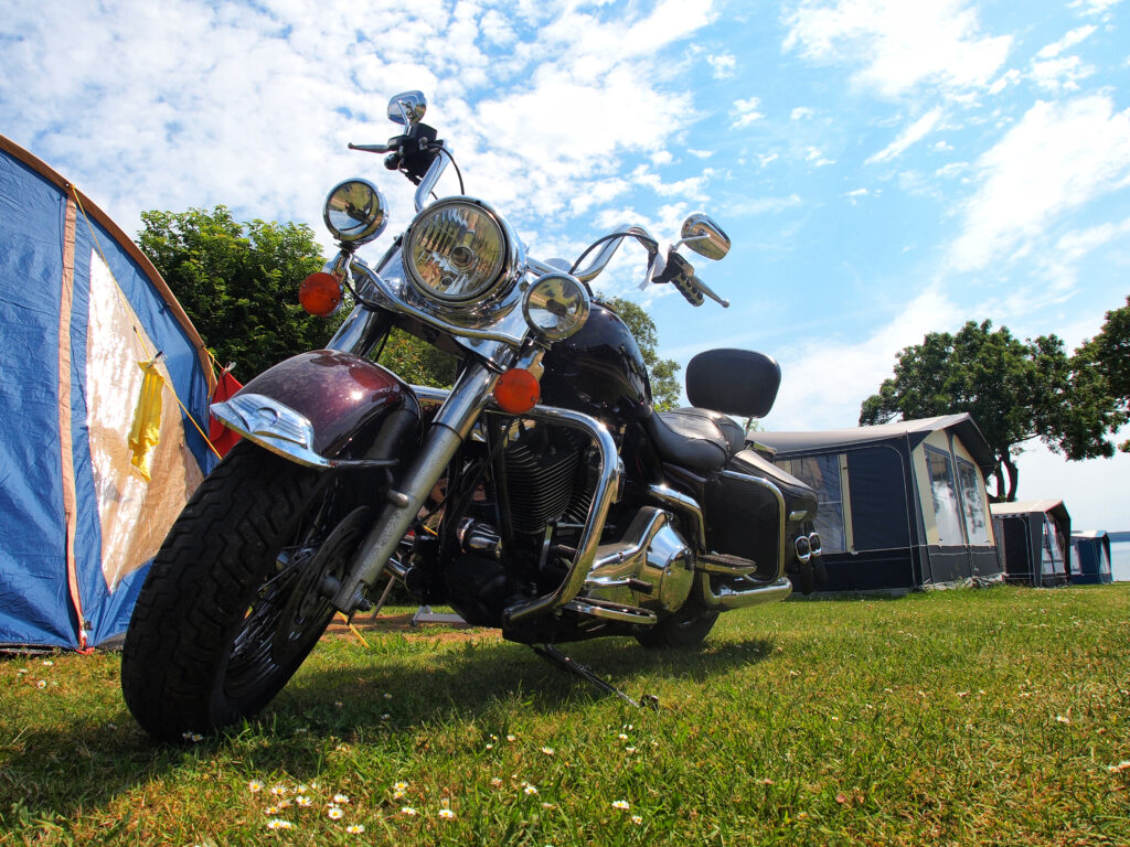 motorcycle-at-campsite