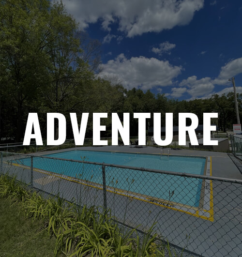 pool with text over that says adventure