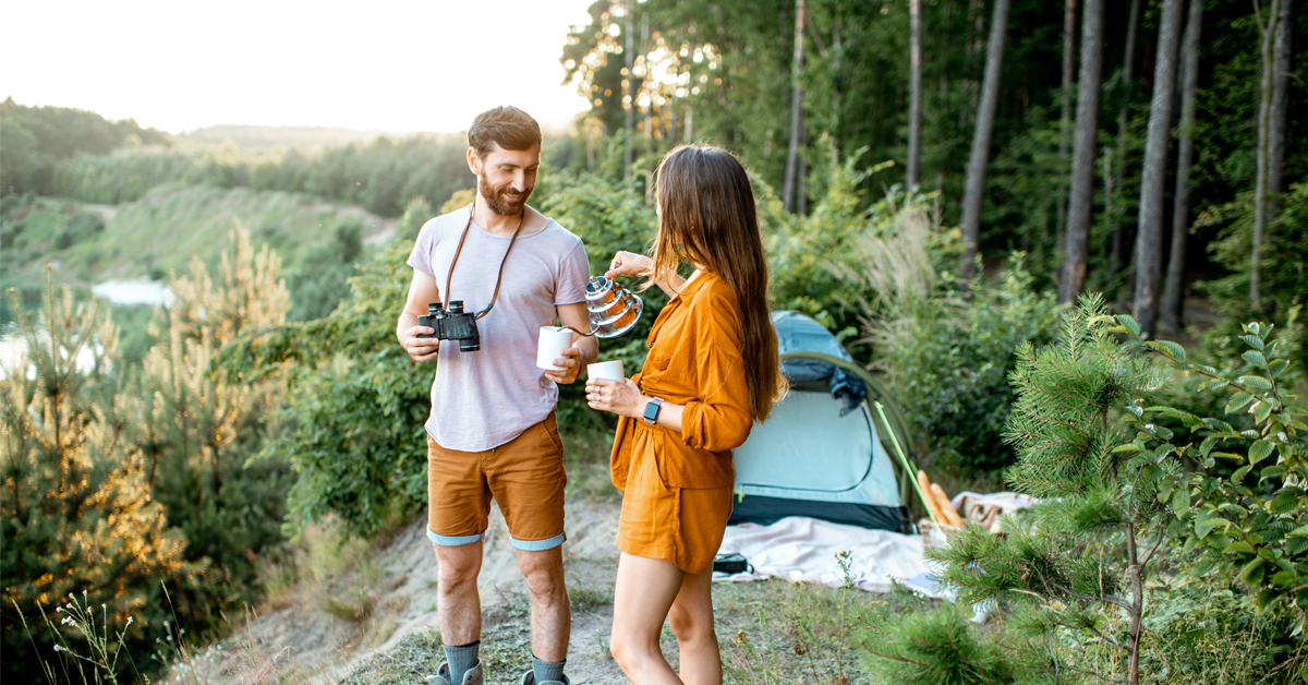 couple-camping-in-woods