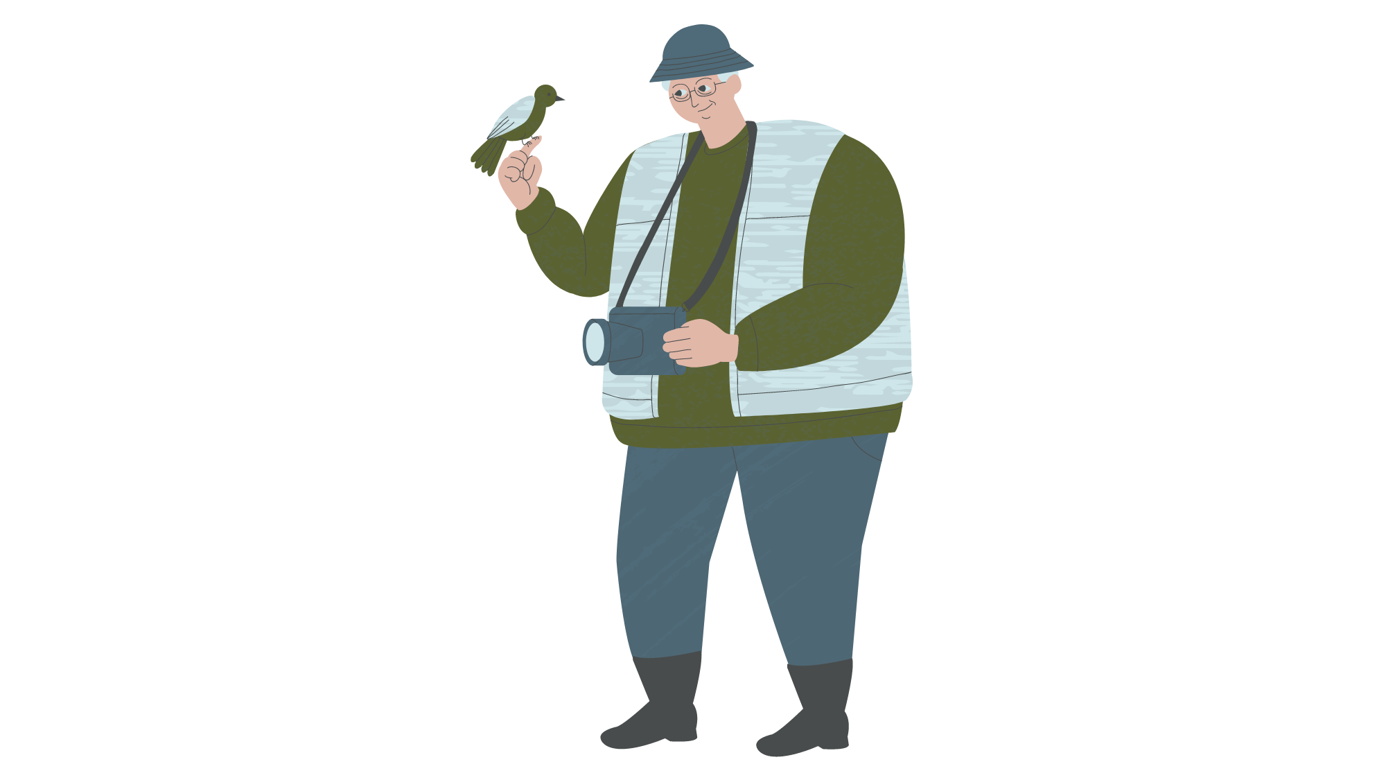 man-holding-binoculars-and-bird