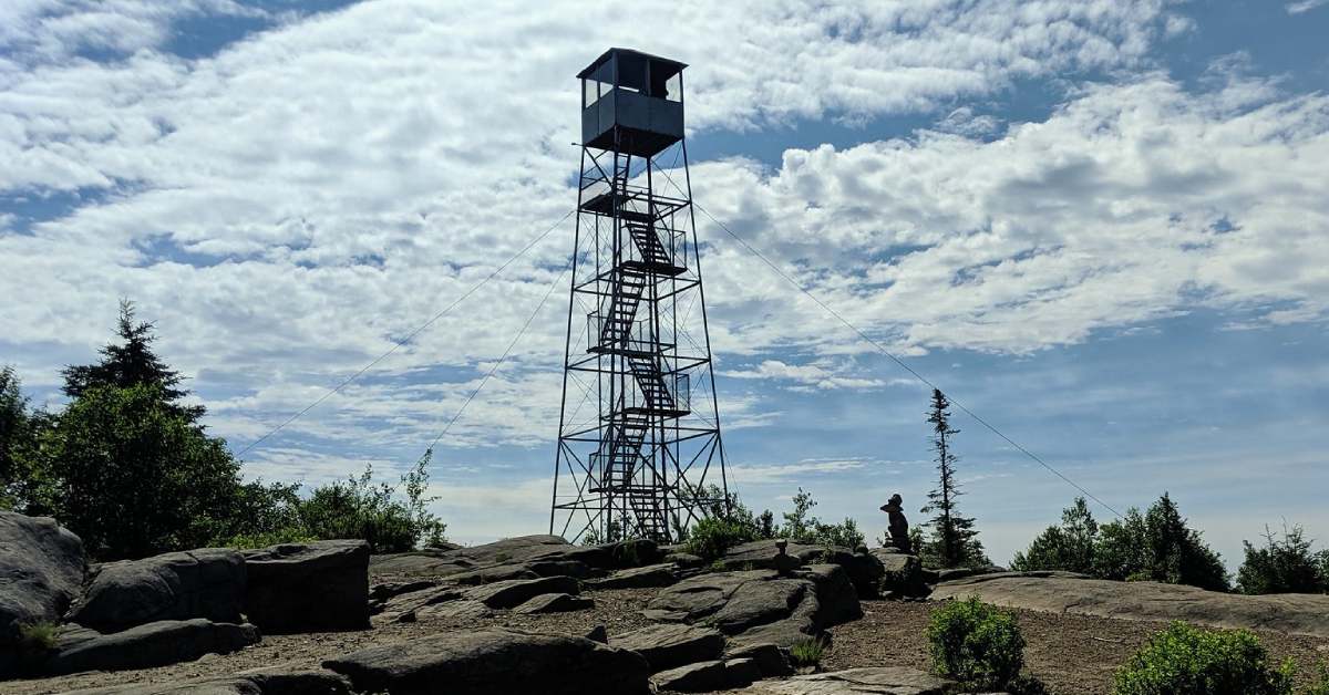 fire tower on mountain summit