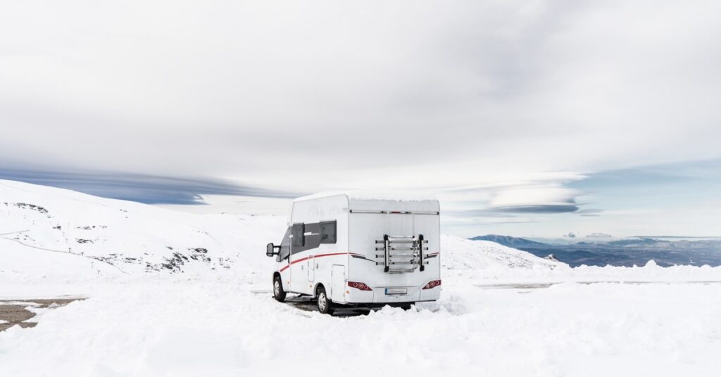 RV in the snow