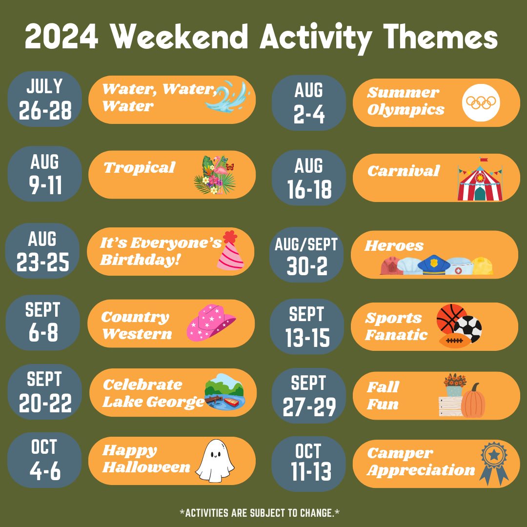2024 weekend activity themes