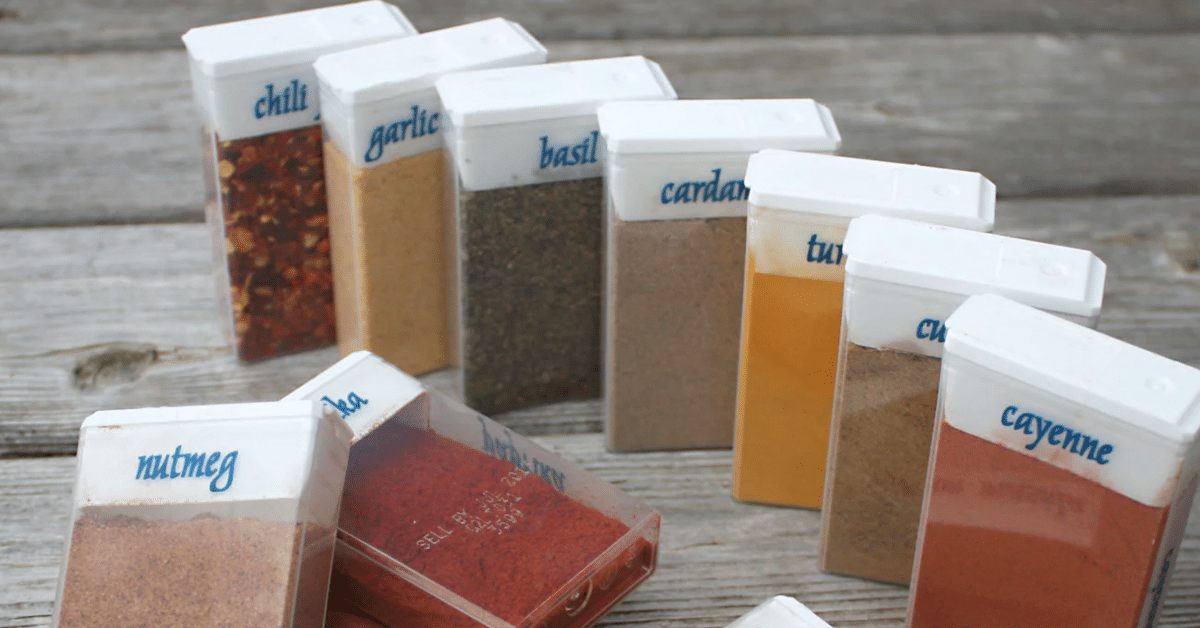 spices in containers